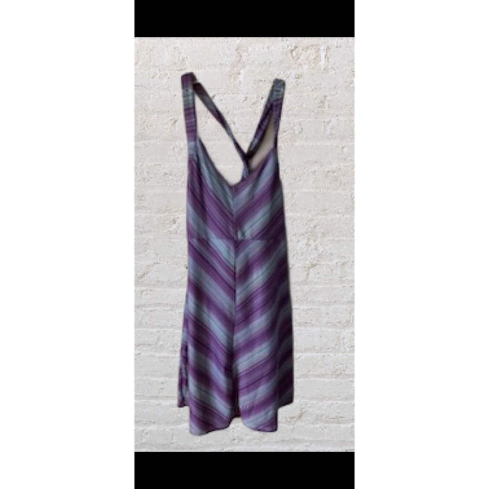 Tehama blue Purple Stripe Fit‎ & Flare Travel Sun Dress  Size 6 96B THN033ST